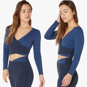 SOLD Beyond Yoga | NWT Graceland Wrap Crop Top Nocturnal Navy Size XS